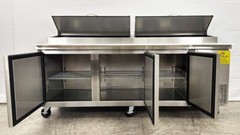NEW 90″ Commercial Pizza Prep Table Refrigerator Large 19″ Board Worktop NSF