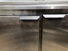 48” used 2 Door Commercial Refrigerated Sandwich Prep Table Works need Repairs