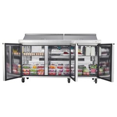 VEVOR 72″ Commercial Refrigerated Sandwich Prep Workable 3 Door Stainless Steel