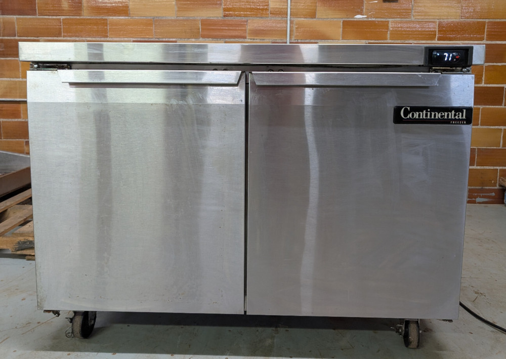 Continental Refrigerator SWF48 Worktop Freezer, Stainless, 2 Solid Doors