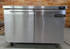 Continental Refrigerator SWF48 Worktop Freezer, Stainless, 2 Solid Doors