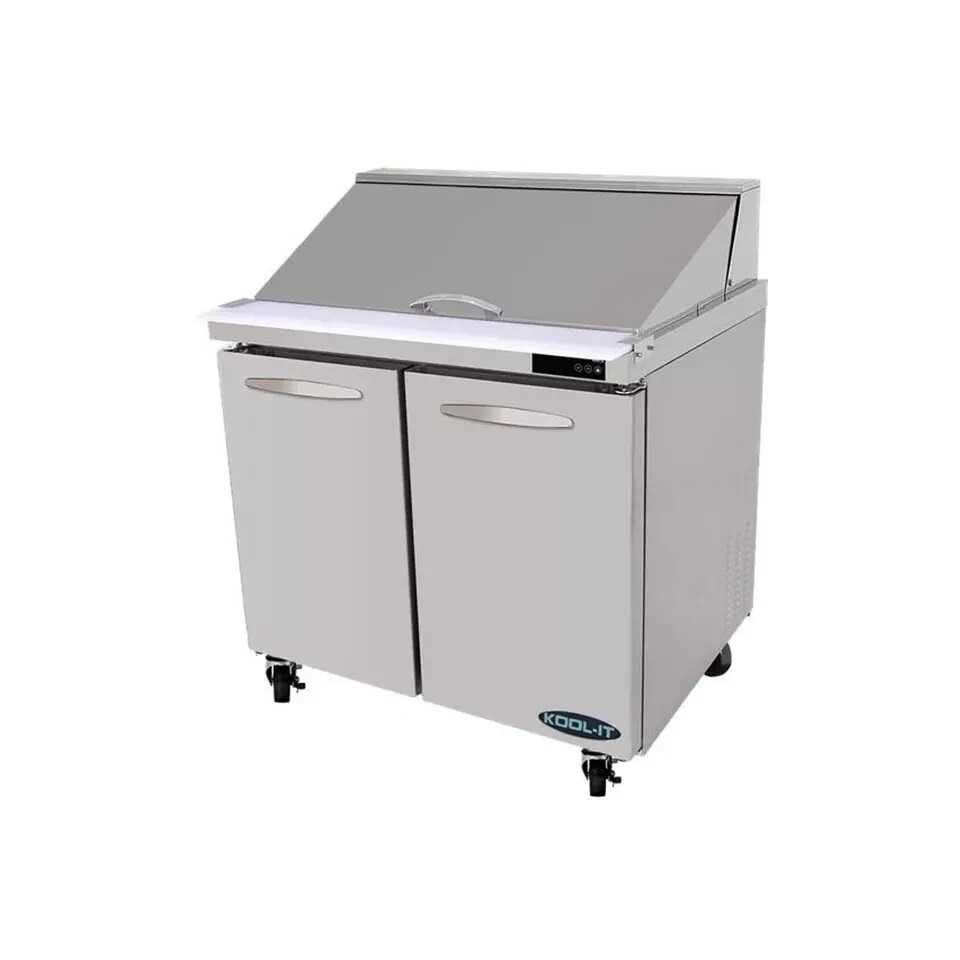 Kool-It KSTM-36-2 36″ Mega Top Sandwich / Salad Prep Table w/ 2 Doors, 15 Pans