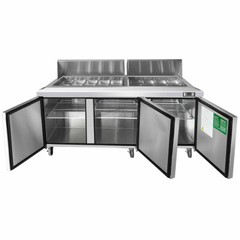 NEW 3 Door 73″ Refrigerated Prep Table Stainless Steel NSF Atosa MSF8304GR #2227