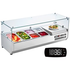 Uimoso Countertop Refrigerated Salad and Pizza Prep Station withGuard, 135 W ETL