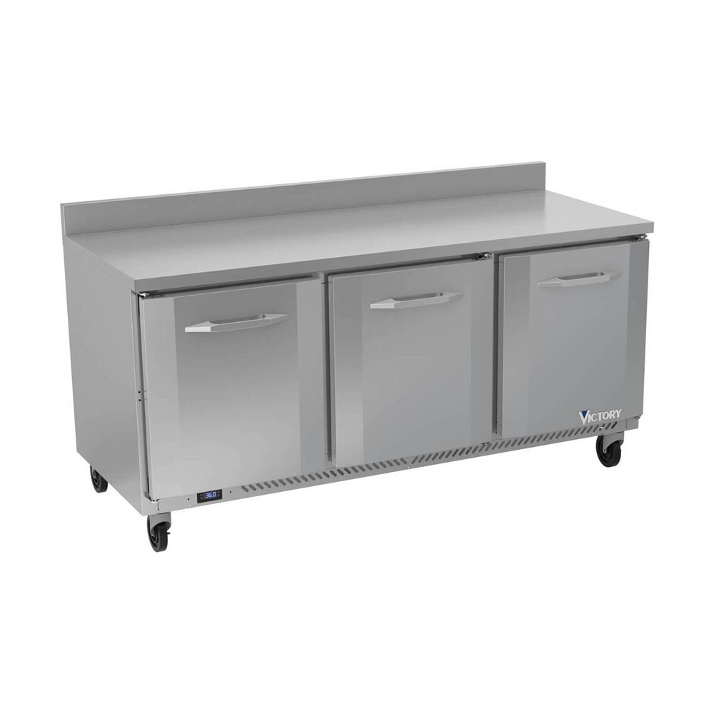 Victory VWR72HC 72″ Three-Section Worktop Refrigerator, 17.88 cu. ft.