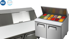 NSF 48″ Two Door Sandwich Salad Prep Table 16 Pan Pizza Food Trailer Cooler 115V