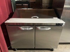 NEW 2 Door Refrigerated Sandwich 48″ Prep Table Blue Air BLPT48-HC Cooler #7874