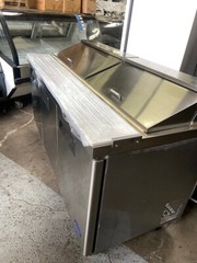 OPEN BOX NEW 3 Door 73″ Refrigerated Prep Table Cooler NSF Atosa MSF8304GR #2227