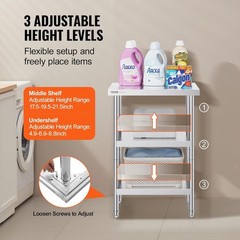 Polished Stainless Steel Work Table, 14×24 Inch – Ideal for All Cooking Tasks