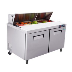 Commercial 60” Refrigerated Sandwich & Salad Prep Table Double Door 18 cu.ft.
