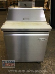 Serv-Ware SP29-8-HC 27” One Door Sandwich Salad Prep table With Casters