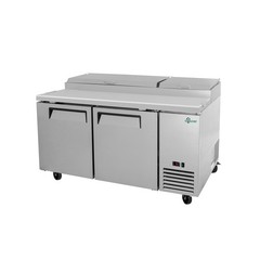 69” Commercial Refrigerated Pizza Prep Table 2 Door Stainless Steel 20.8 cu.ft.