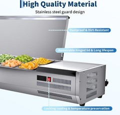 130W Countertop Refrigerated Condiment Prep Station 35-46F Digital Auto Defrost