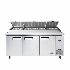 NEW 3 Door 93″ Refrigerated Pizza Prep Table Cooler NSF Atosa MPF8203GR #1150