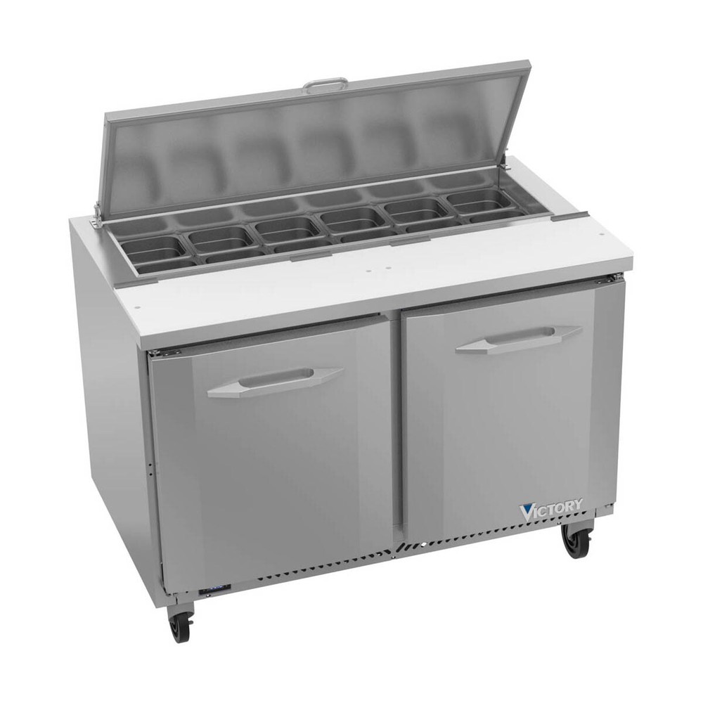 Victory VSP48HC-12 48″ 2 Door Refrigerated Sandwich / Salad Prep Table