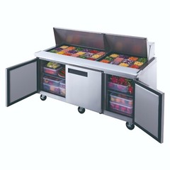 NEW 3 Door 72″ Refrigerated Mega Top Salad Prep Table Dukers DSP72-30M-S3 #2204