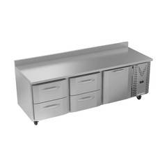 Victory VWRD93HC-4 93″ Three-Section Worktop Refrigerator w/ 4 Drawers, 1 Doo…