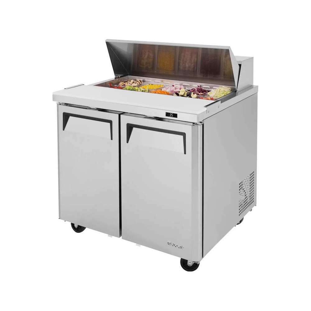 Turbo Air MST-36-N6 36″ Two Section Sandwich / Salad Prep Table, 9.5 cu. ft.