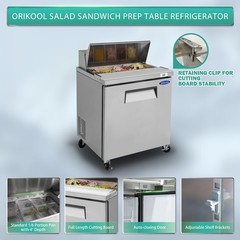 Commercial Refrigerator 29″ Sandwich Salad Prep Table 1 Door w/8 Pan Capacity