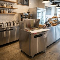 Mega Top Sandwich Salad Prep Table, 27″ 1 Door Refrigerated Prep Table, 12 Pans