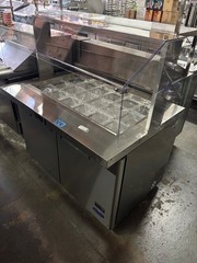 48″ Salsa Bar Mega Top Refrigerator Topping Station NSF Cooler Dukers 18 pan Col