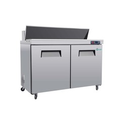 Commercial 48” Refrigerated Sandwich & Salad Prep Table Two Door 14 cu.ft.