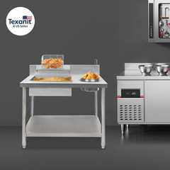 Fried Food Prep Table, 39″ X 25″ Commercial Fried Chicken Breading Table, Heavy