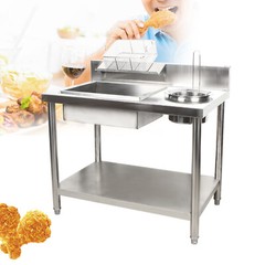 Commercial Breading Table Stainless Steel Manual Prep Station Chicken Fish Fried