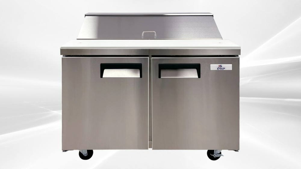 NEW 48″ Commercial Sandwich Salad Prep Table Refrigerator 12 Bin Station NSF ETL