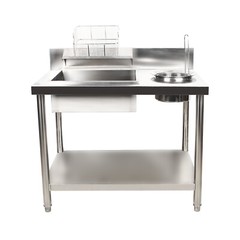 Breading Table Fried Food Prep Station Fry Chicken Work Table Stainless Steel
