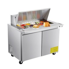 48″ Commercial Sandwich Prep Table, 12.5 Cu Ft, Stainless Steel, 18 Pans