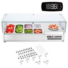 Uimoso Countertop Refrigerated Salad and Pizza Prep Station withGuard, 135 W ETL