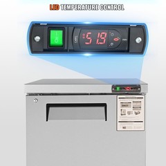 VEVOR 28″W Refrigerated Prep Table 7.42 Cu. Ft. Food Prep Fridge with 1 Door