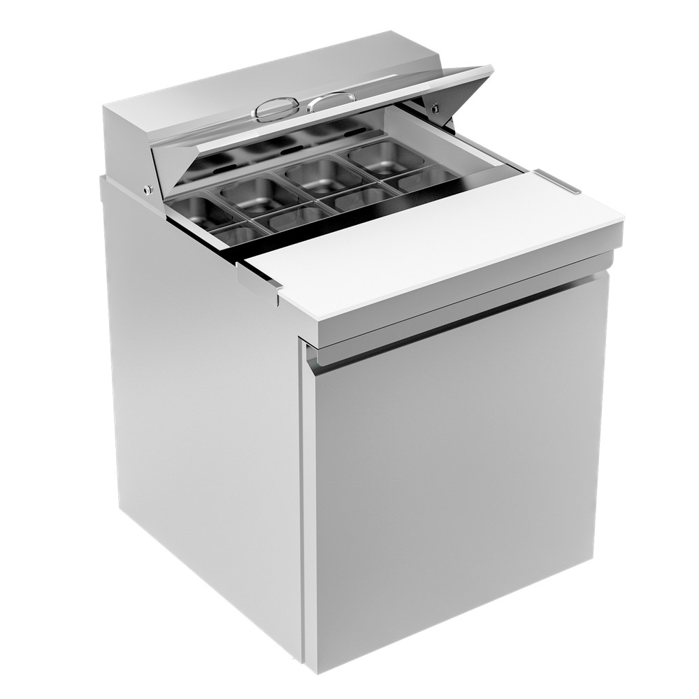 27” Commercial Refrigerator Salad Sandwich Prep Table W/ 8 Pans Restaurant Bars