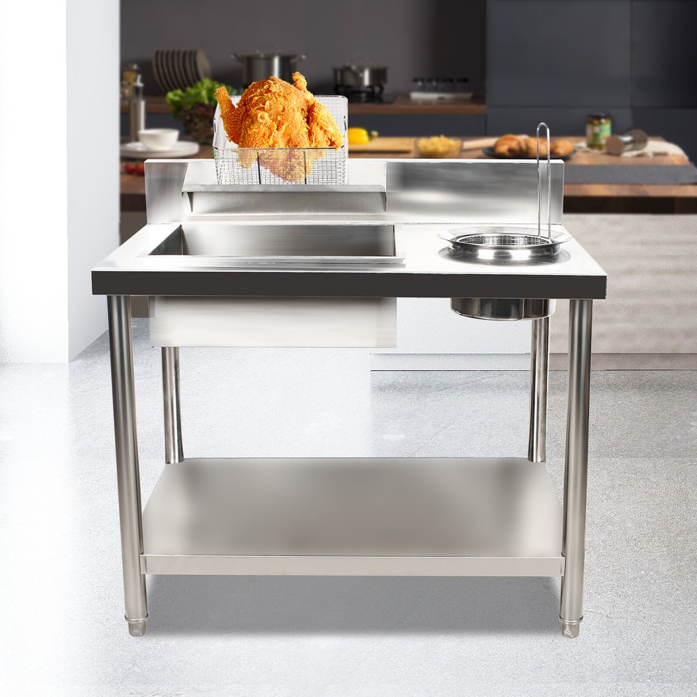 Commercial Breading Table Fried Food Prep Fry Chicken Work Table Breader Station