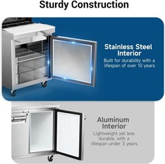 VP29S 28″ One Section Sandwich/Salad Prep Refrigerator w/Stainless Steel Cover