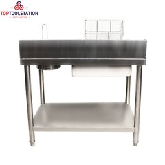 Breading Table Fried Chicken Station Kitchen Stainless Steel Prepare Workdesk