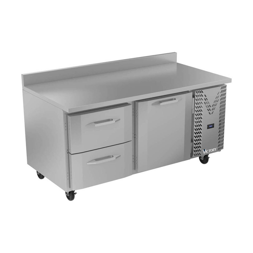 Victory VWRD67HC-2 67″ Two-Section Worktop Refrigerator w/ 2 Drawers, 1 Door,…