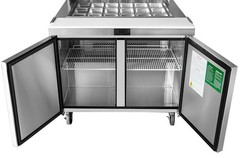 48″ Salsa Bar Mega Top Refrigerator Topping Station NSF Cooler Dukers 18 pan Col