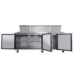 93″ Commercial Pizza/Sandwich Prep Table Refrigerator, Stainlesis Steel, 31Cu.ft