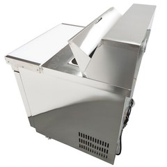 110V 6 Pans Air-cooled Commercial Refrigerator 163LStainless Sandwich Work Table