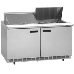 Delfield 60″ 2 Door Mega Top Refrigerated Sandwich Prep Table with 5″ Casters