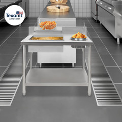 Fried Food Prep Table, 39″ X 25″ Commercial Fried Chicken Breading Table, Heavy