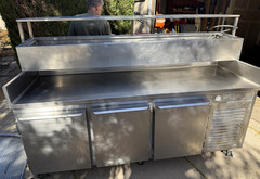 Commercial Stainless Steel Refrigerated Prep Table 3 Doors Standard Top