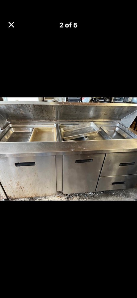 Randell Stainless Steel Refrigerated Prep Table w/ Pan Wells Drawers/Doors