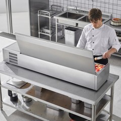 VEVOR Countertop Refrigerated Salad Pizza Prep Station 160 W Stainless Guard ETL
