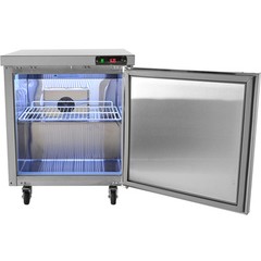 VEVOR 28″W Refrigerated Prep Table 7.42 Cu. Ft. Food Prep Fridge with 1 Door