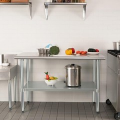 Adjustable Storage Heavy-Duty NSF Stainless Steel Table 24×60 for Home & Hotel