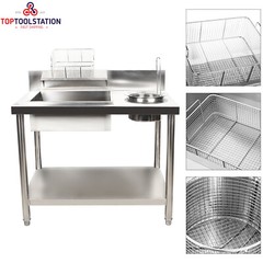 Breading Table Fried Chicken Station Kitchen Stainless Steel Prepare Workdesk