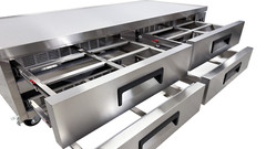 NSF 72″ Commercial Refrigerated Chefs Base With 4 Drawers Prep Fridge 47 Cu. Ft.